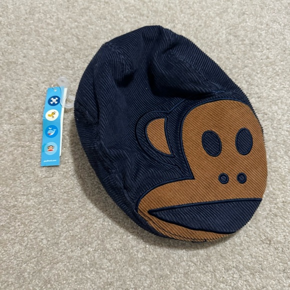 Paul Frank Corduroy Big Logo Newsboy Cap Navy Brown NWT-Youth - Picture 1 of 6